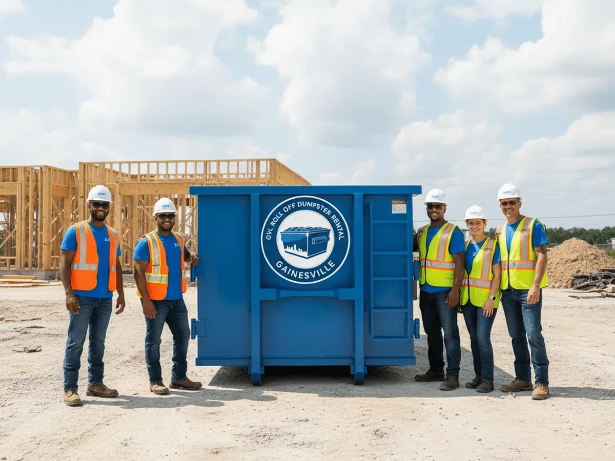 GVL Dumpster Rental Gainesville container placed in a Gainesville driveway