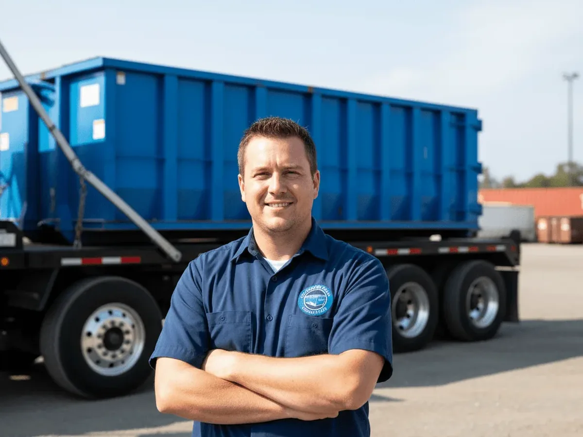 GVL Dumpster Rental Gainesville driver with a delivery truck